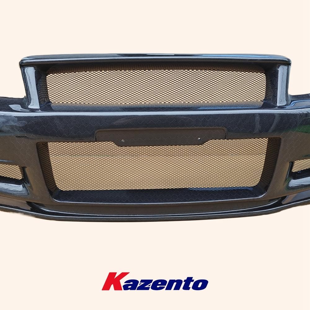 Kazento For Nissan Skyline R34 GTR ZT Style Honeycomb Carbon Fiber Front Bumper Body Kit Kazento Carbon Parts 车身侧板 R34-FB-ZT-GTR-HCF
