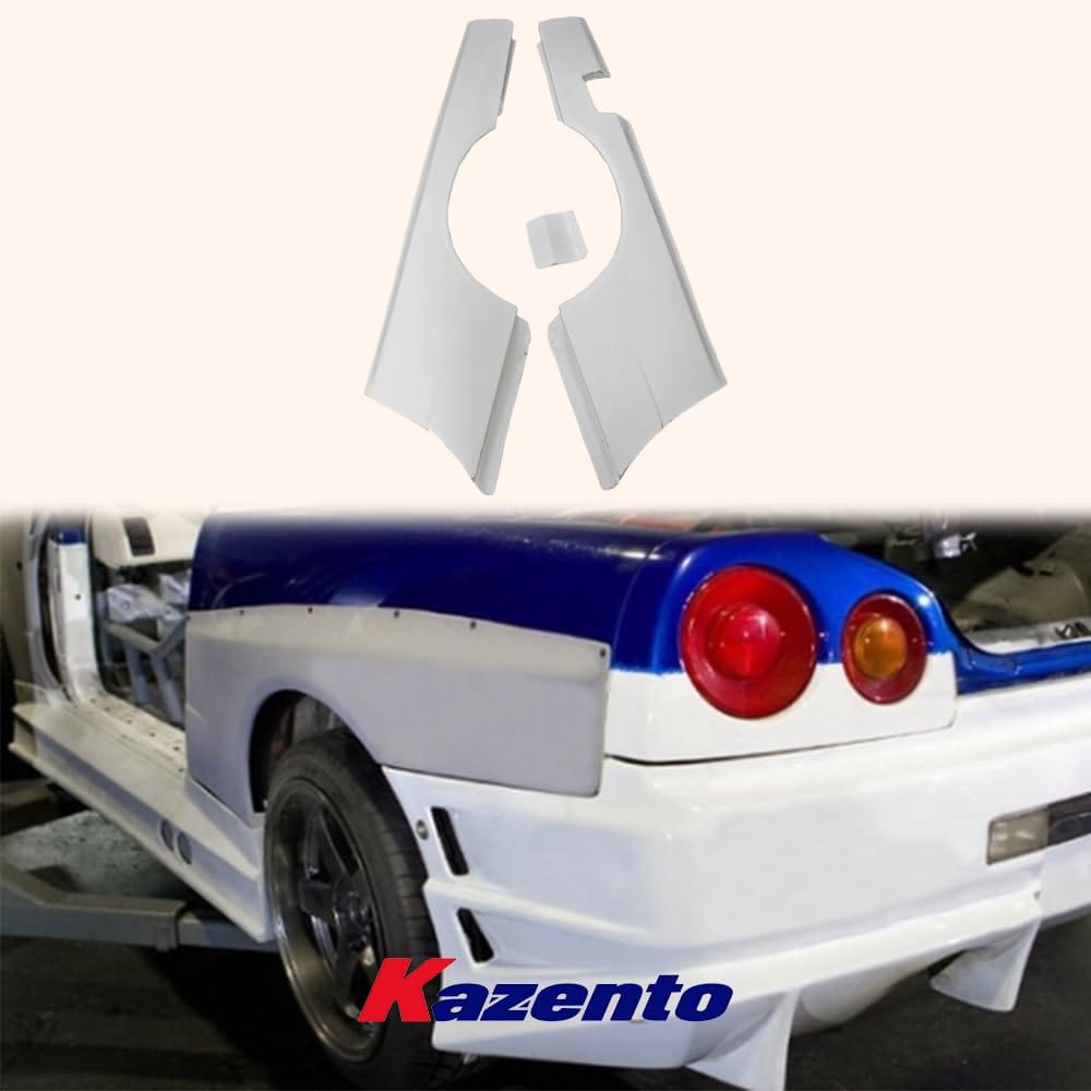 Kazento For NISSAN Skyline R34 GTT 2 Door GTR-Style Rear Fender Body Kits FRP Unpainted Kazento Carbon Parts 车身侧板 R34-RF-GTT-FRP