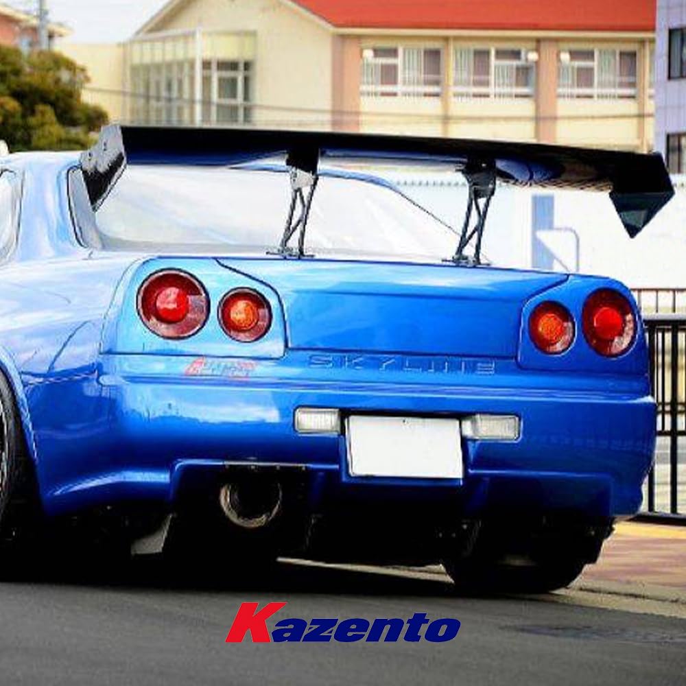 Kazento For Nissan Skyline R34 GTT GTR AUTOSLK Style Carbon Rear Trunk GT Wing Spoiler Kazento Carbon Parts 车身侧板 R34-RS-AS-KD-CF