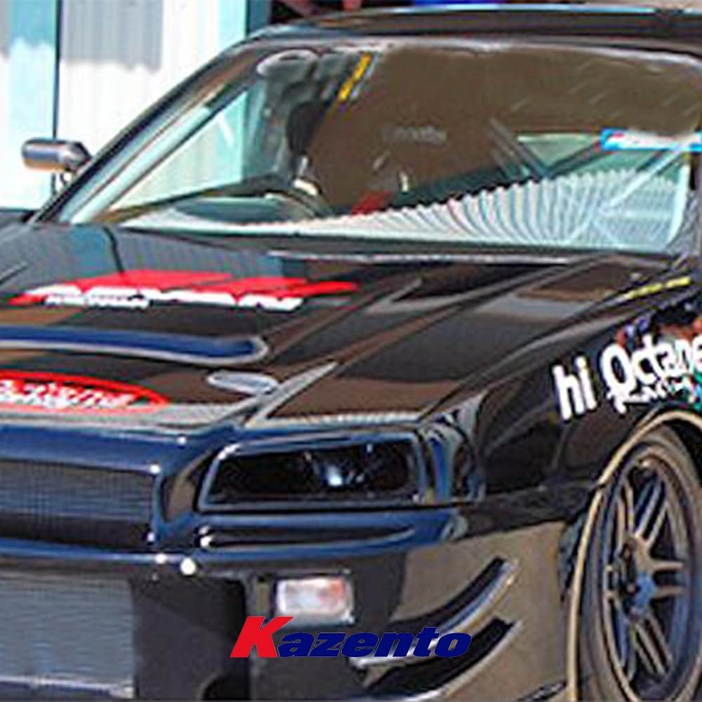 Kazento For Nissan Skyline R34 GTT GTR FRP Unpaint Vented Headlight Cover (left side 1p) Kazento Carbon Parts 车身侧板 R34-HL-V-1PCS-FRP