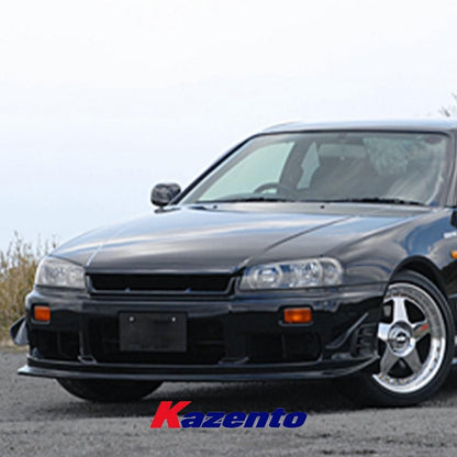 Kazento For Nissan Skyline R34 (GTT only) HSM Type Carbon Fiber Front Bumper Bottom Lip Kazento Carbon Parts 车身侧板 R34-FL-HSM-CF