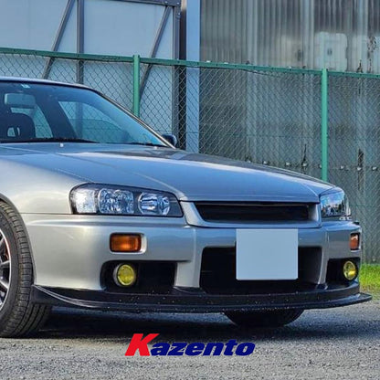 Kazento For Nissan Skyline R34 (GTT only) HSM Type Carbon Fiber Front Bumper Bottom Lip Kazento Carbon Parts 车身侧板 R34-FL-HSM-CF