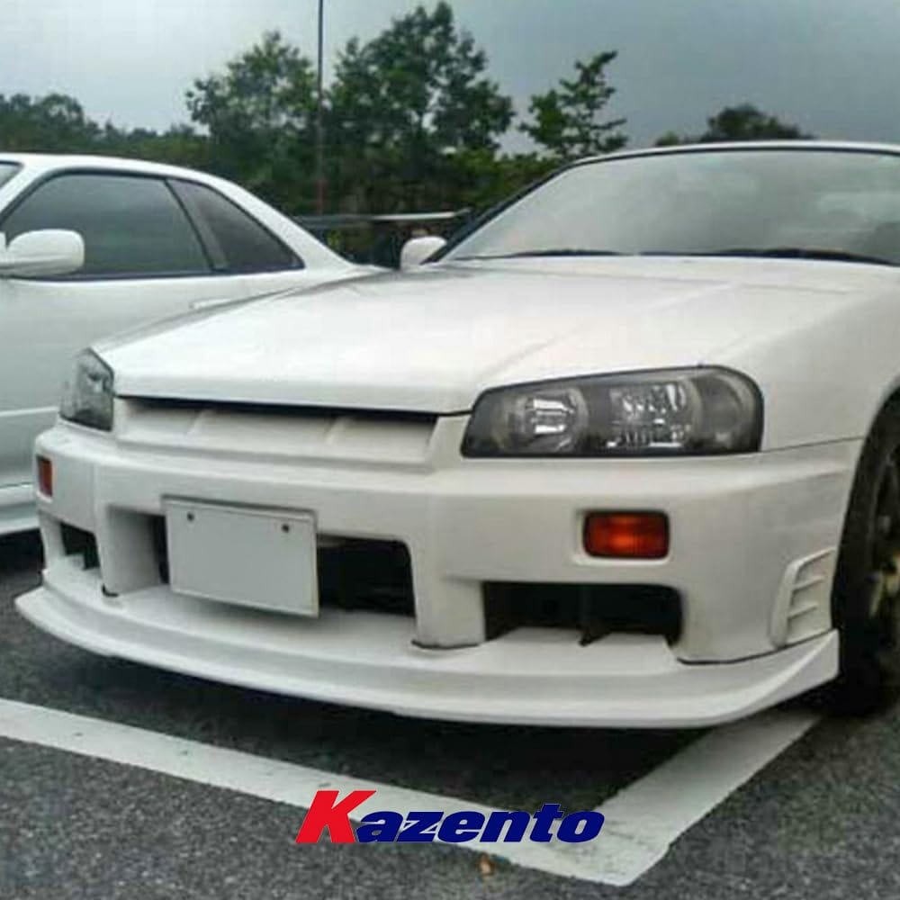 Kazento For Nissan Skyline R34 (GTT only) HSM Type Fiberglass Unpaint Front Bumper Lip
