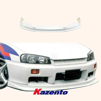 Kazento For Nissan Skyline R34 (GTT only) HSM Type Fiberglass Unpaint Front Bumper Lip