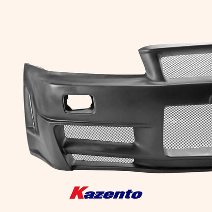 Kazento For Nissan Skyline R34 (GTT only) ZT Fiberglass Unpaint Front Bumper Body Kits Kazento Carbon Parts 车身侧板 R34-FB-ZT-GTT-FRP