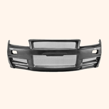 Kazento For Nissan Skyline R34 (GTT only) ZT Fiberglass Unpaint Front Bumper Body Kits Kazento Carbon Parts 车身侧板 R34-FB-ZT-GTT-FRP