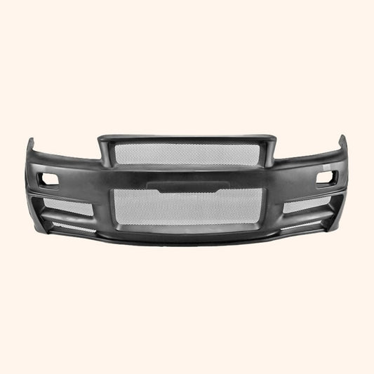 Kazento For Nissan Skyline R34 (GTT only) ZT Fiberglass Unpaint Front Bumper Body Kits Kazento Carbon Parts 车身侧板 R34-FB-ZT-GTT-FRP