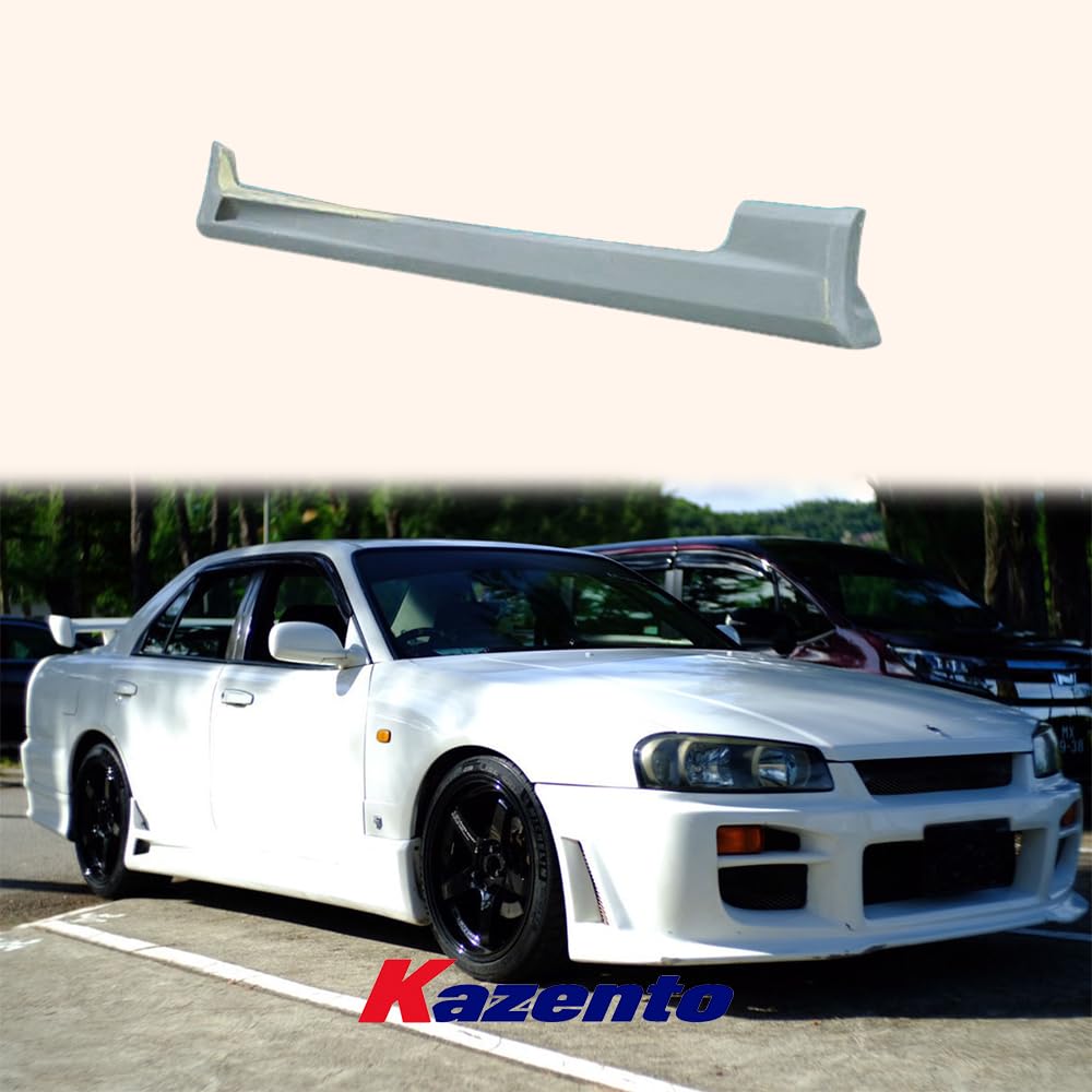 Kazento For Nissan Skyline R34 HR34 (4Dr only) TT Style Fiberglass Unpaint Side Skirts Kazento Carbon Parts 车身侧板 R34-SS-TT-4DR-FRP