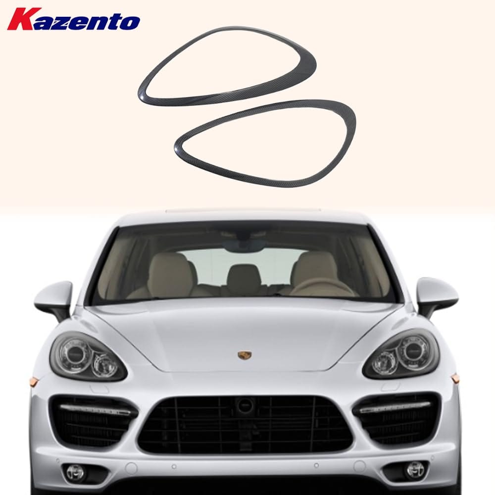 Kazento For Porsche 2011-2018 Cayenne 958 KZ Carbon Fiber Front Headlight Eyebrow Eyelid