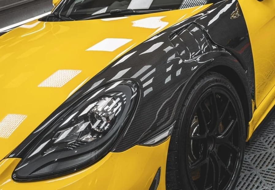 Kazento For Porsche 718 Boxster Cayman RS Style Carbon Fiber Front Fender Pair