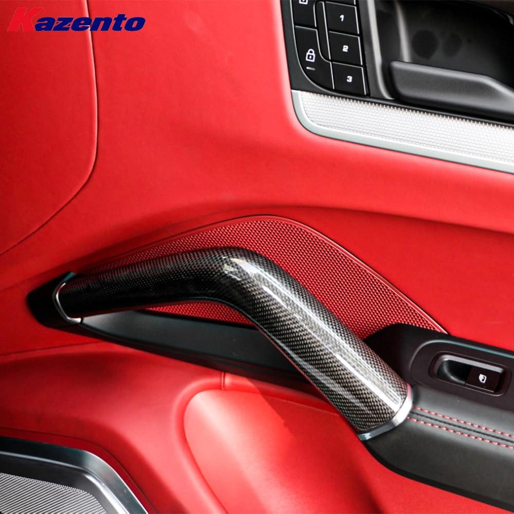 Kazento For Porsche Cayenne 18-25 9Y0 9Y3 Carbon Armrest Door Handle Repacement 6pcs Kazento Carbon Parts 车身侧板 CAYENNE18-ARM-TI-CF