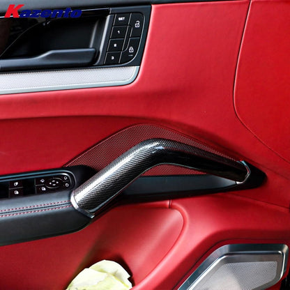 Kazento For Porsche Cayenne 18-25 9Y0 9Y3 Carbon Armrest Door Handle Repacement 6pcs Kazento Carbon Parts 车身侧板 CAYENNE18-ARM-TI-CF