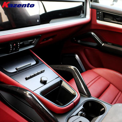 Kazento For Porsche Cayenne 18-25 9Y0 9Y3 Carbon Armrest Door Handle Repacement 6pcs Kazento Carbon Parts 车身侧板 CAYENNE18-ARM-TI-CF
