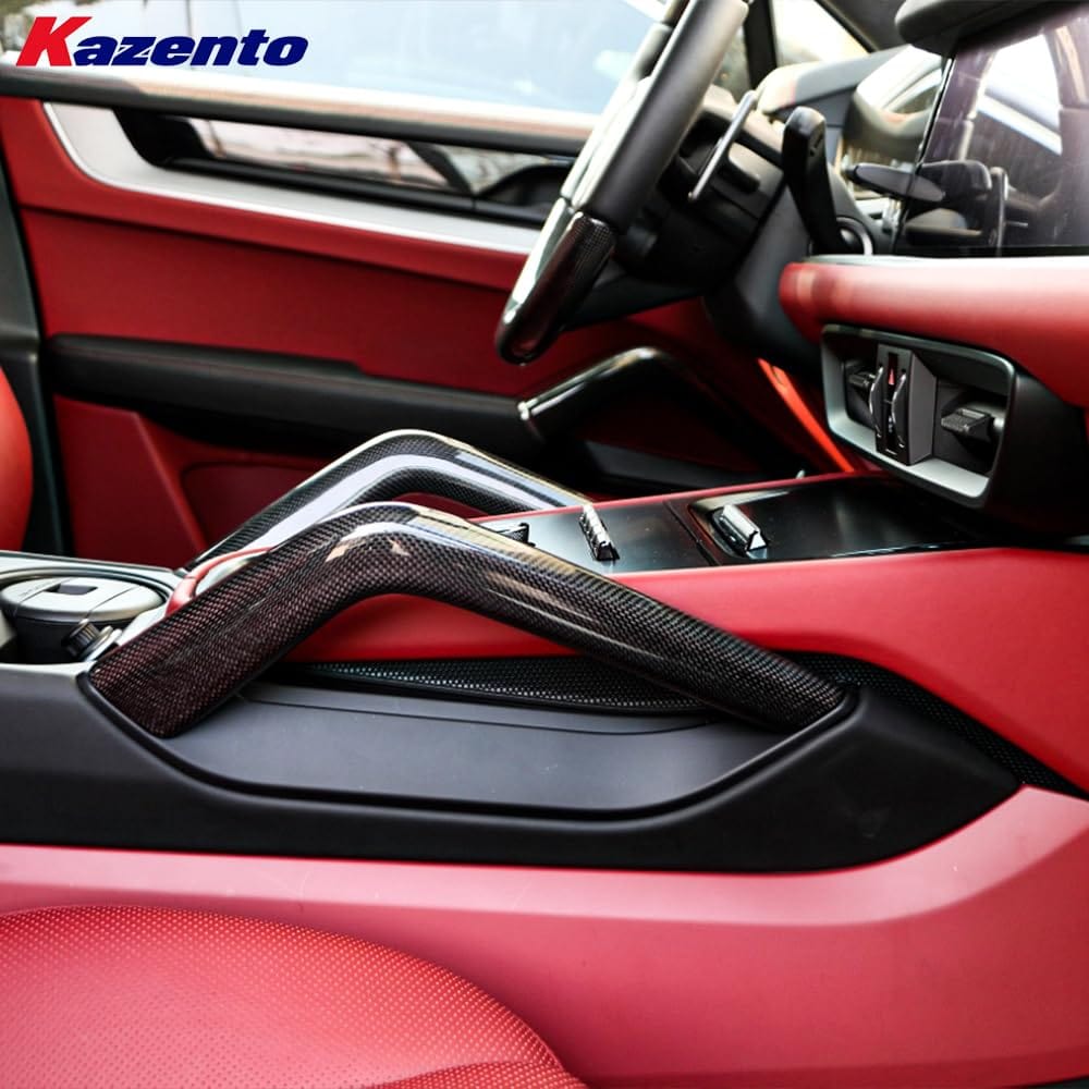 Kazento For Porsche Cayenne 18-25 9Y0 9Y3 Carbon Armrest Door Handle Repacement 6pcs Kazento Carbon Parts 车身侧板 CAYENNE18-ARM-TI-CF
