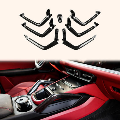 Kazento For Porsche Cayenne 18-25 9Y0 9Y3 Carbon Armrest Door Handle Repacement 6pcs Kazento Carbon Parts 车身侧板 CAYENNE18-ARM-TI-CF