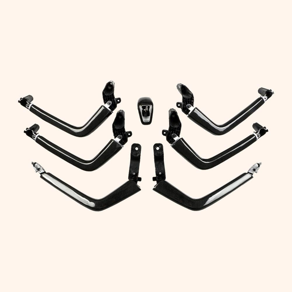 Kazento For Porsche Cayenne 18-25 9Y0 9Y3 Carbon Armrest Door Handle Repacement 6pcs Kazento Carbon Parts 车身侧板 CAYENNE18-ARM-TI-CF