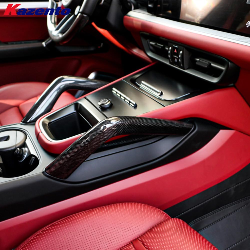 Kazento For Porsche Cayenne 18-25 9Y0 9Y3 Carbon Armrest Door Handle Repacement 6pcs