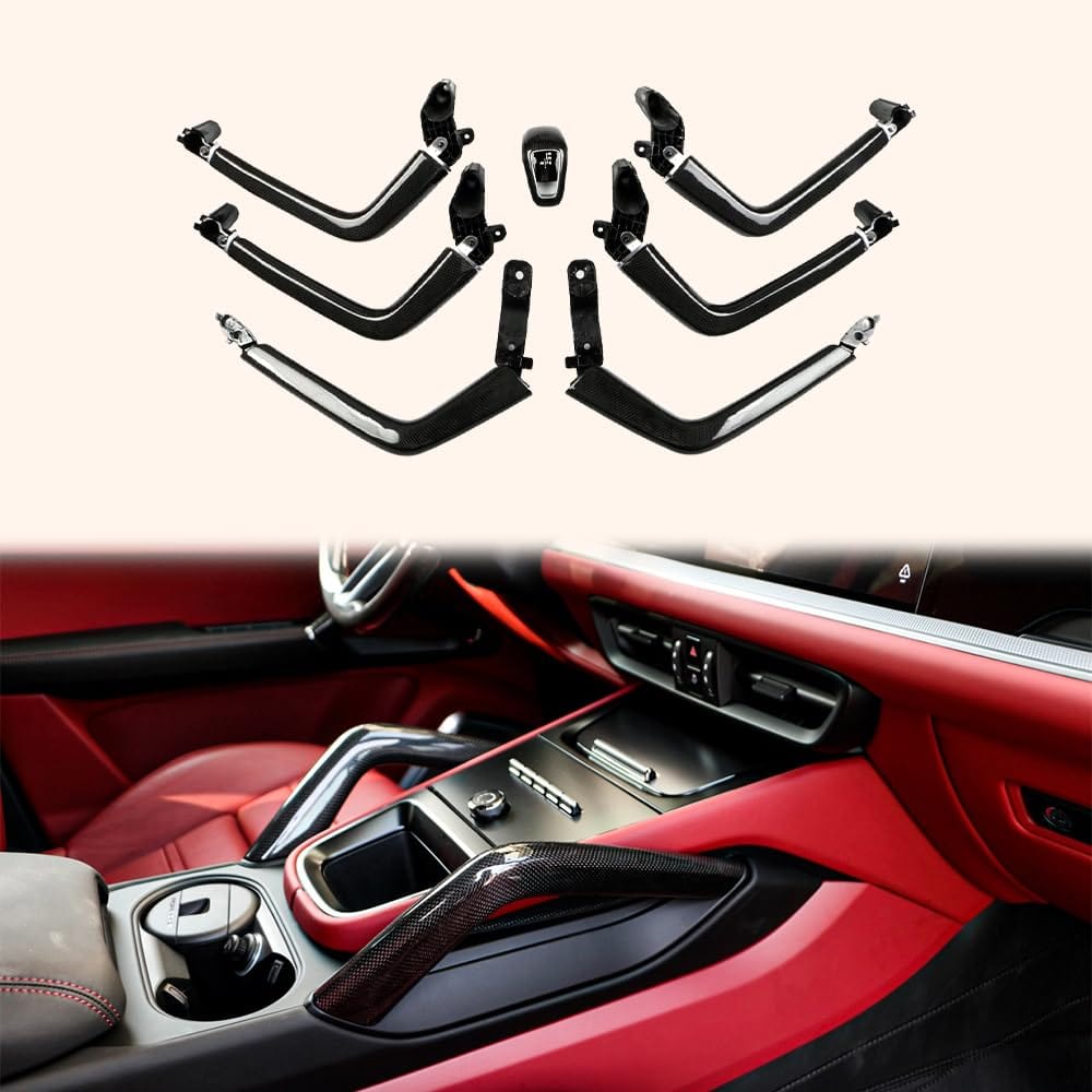 Kazento For Porsche Cayenne 18-25 9Y0 9Y3 Carbon Armrest Door Handle Repacement 6pcs