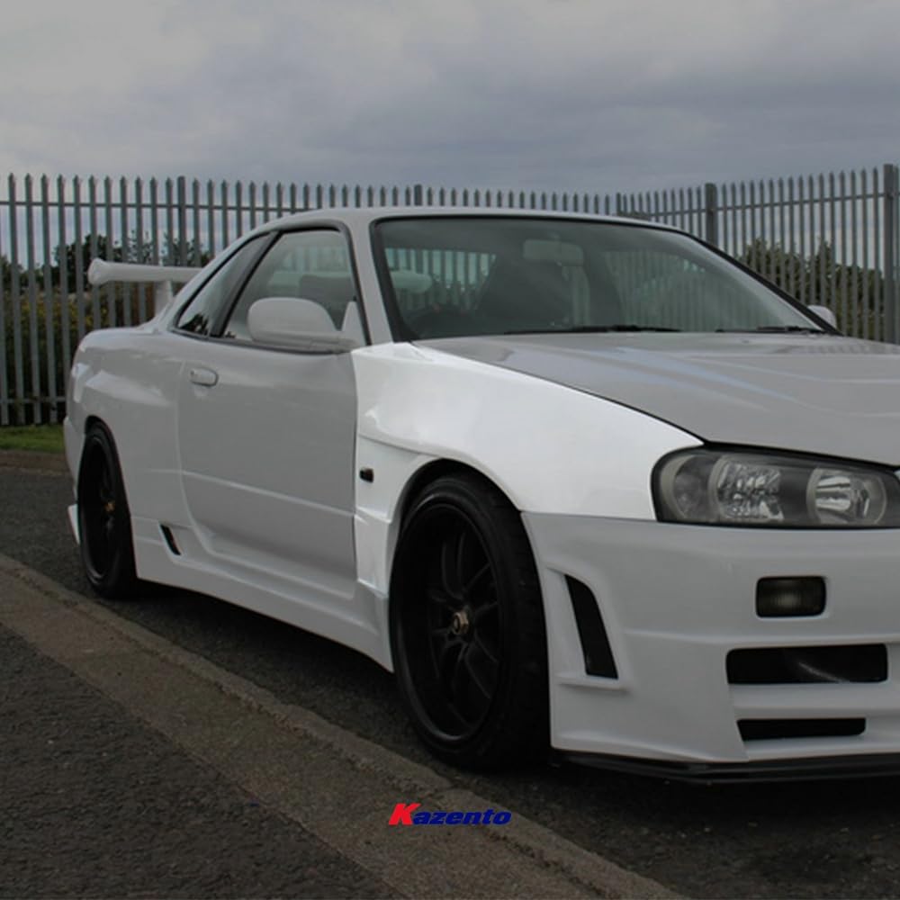 Kazento For R34 Gtr Bnr34 For Nissan Bv2 Style Front Vented Fender Fiber Glass Kazento Carbon Parts 车身侧板 R34-FF-BV2-GTR-FRP