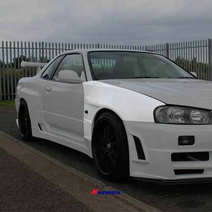 Kazento For R34 Gtr Bnr34 For Nissan Bv2 Style Front Vented Fender Fiber Glass Kazento Carbon Parts 车身侧板 R34-FF-BV2-GTR-FRP