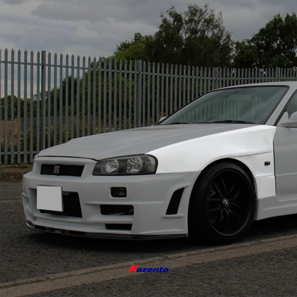 Kazento For R34 Gtr Bnr34 For Nissan Bv2 Style Front Vented Fender Fiber Glass Kazento Carbon Parts 车身侧板 R34-FF-BV2-GTR-FRP