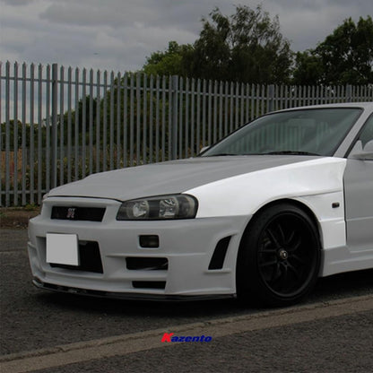 Kazento For R34 Gtr Bnr34 For Nissan Bv2 Style Front Vented Fender Fiber Glass Kazento Carbon Parts 车身侧板 R34-FF-BV2-GTR-FRP