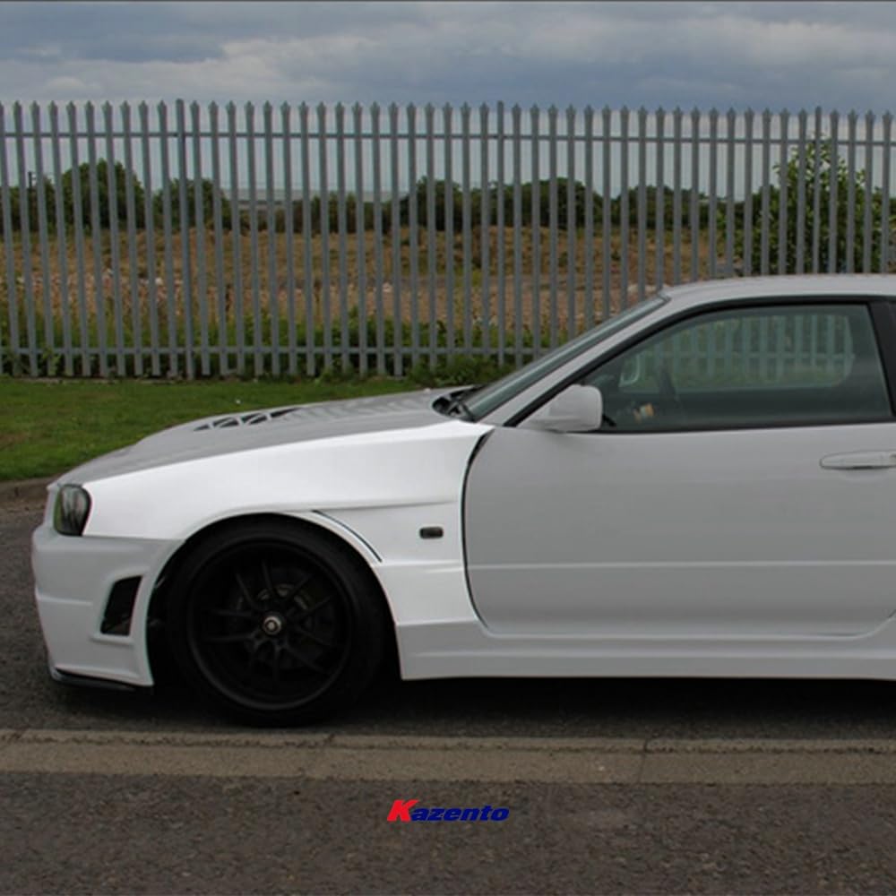 Kazento For R34 Gtr Bnr34 For Nissan Bv2 Style Front Vented Fender Fiber Glass Kazento Carbon Parts 车身侧板 R34-FF-BV2-GTR-FRP