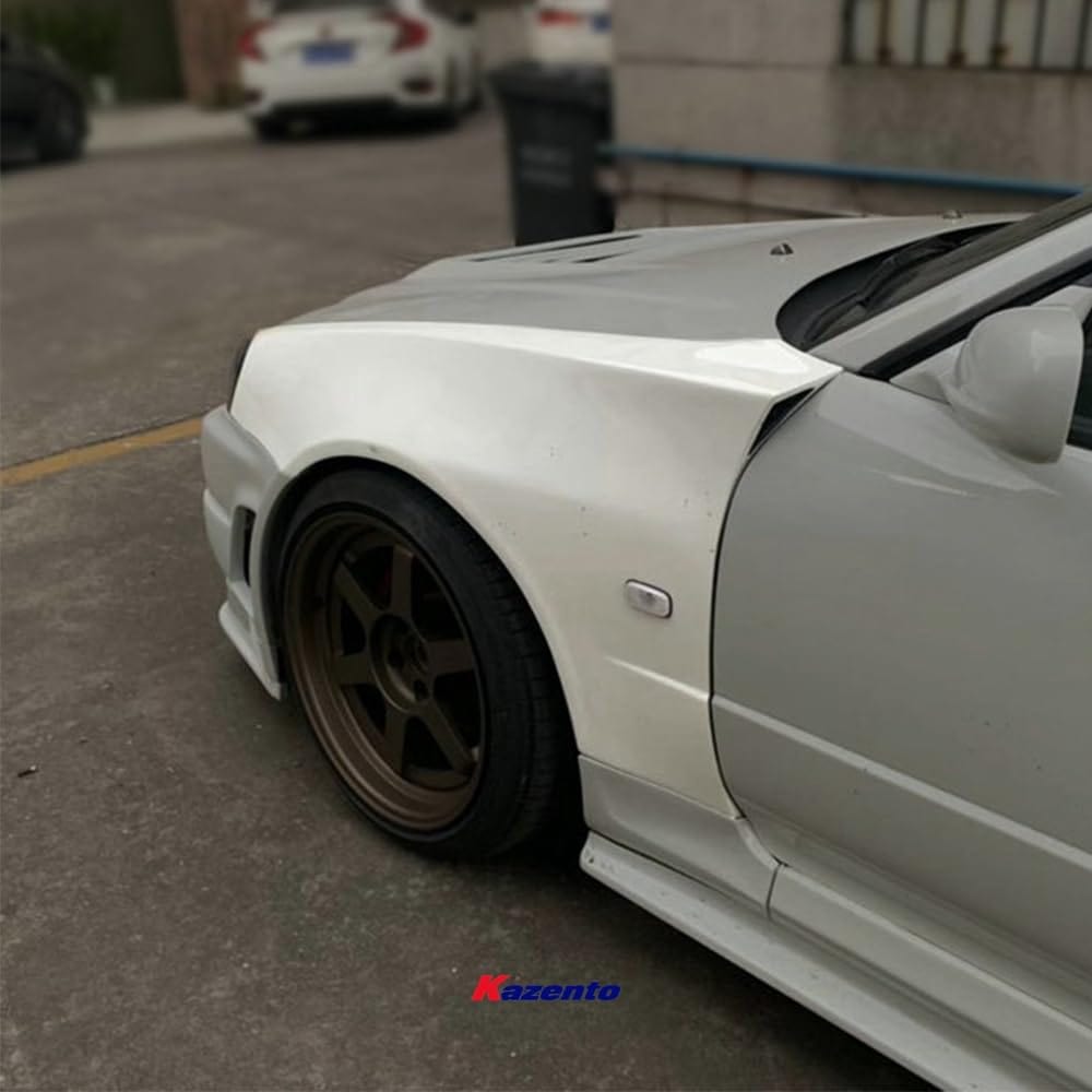 Kazento For R34 Gtt Zt Type For Nissan Front Fender (Can Only Fitted With Conversion Side & Rear Fender) Fiber Glass Kazento Carbon Parts 车身侧板 R34-FF-ZT-GTT-FRP