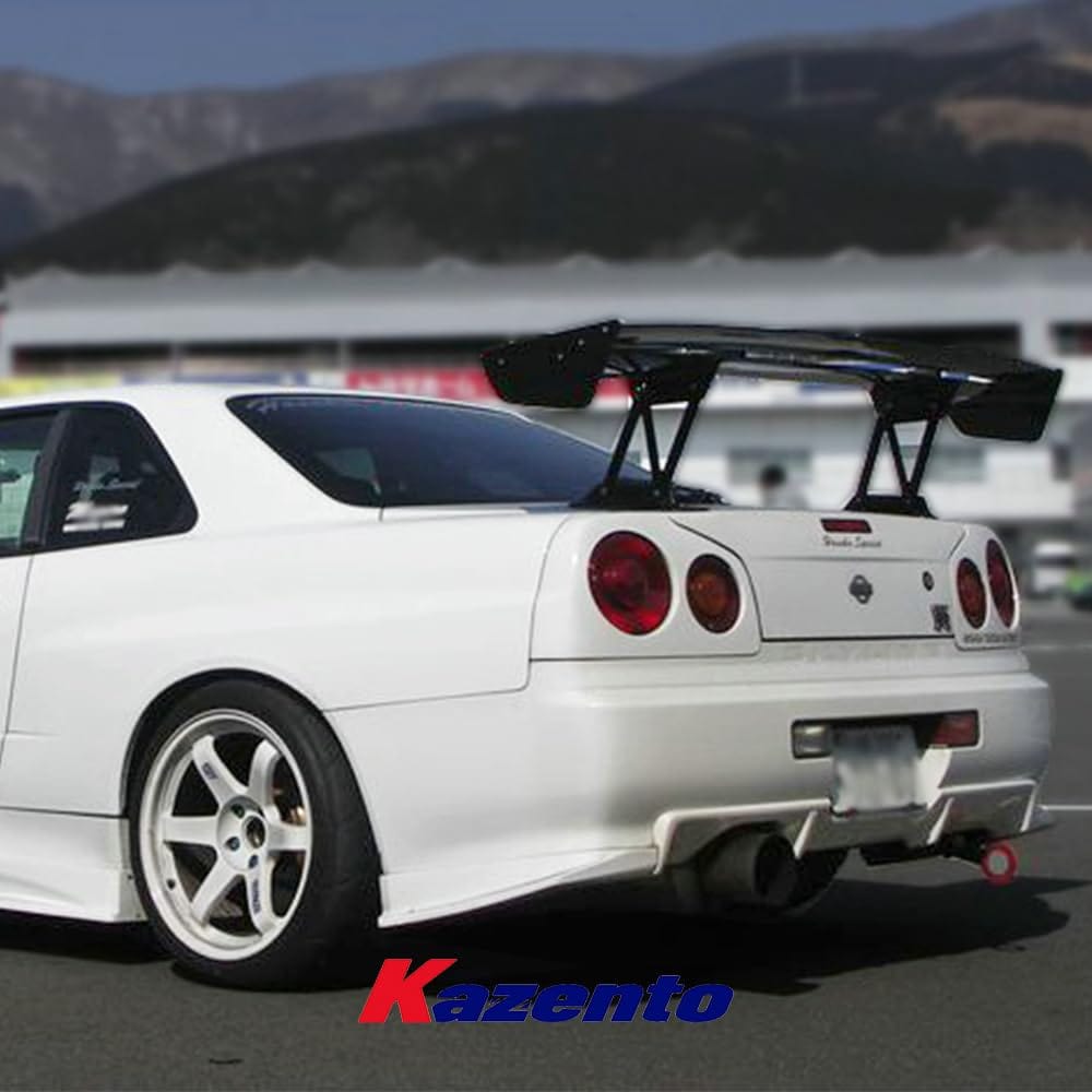 Kazento For Skyline R34 GTR GTT For Nissan VC Style GT Rear Trunk Spoiler Wing Kazento Carbon Parts 车身侧板