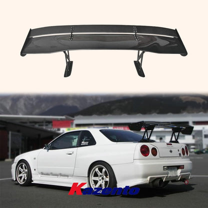 Kazento For Skyline R34 GTR GTT For Nissan VC Style GT Rear Trunk Spoiler Wing Kazento Carbon Parts 车身侧板