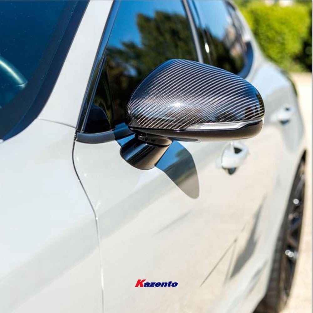 Kazento For Stinger For Kia Side Mirror Cover (Stick On) Rearview Mirror Guard Covers Carbon Fiber Kazento Carbon Parts 车身侧板 STINGER-MC-CF