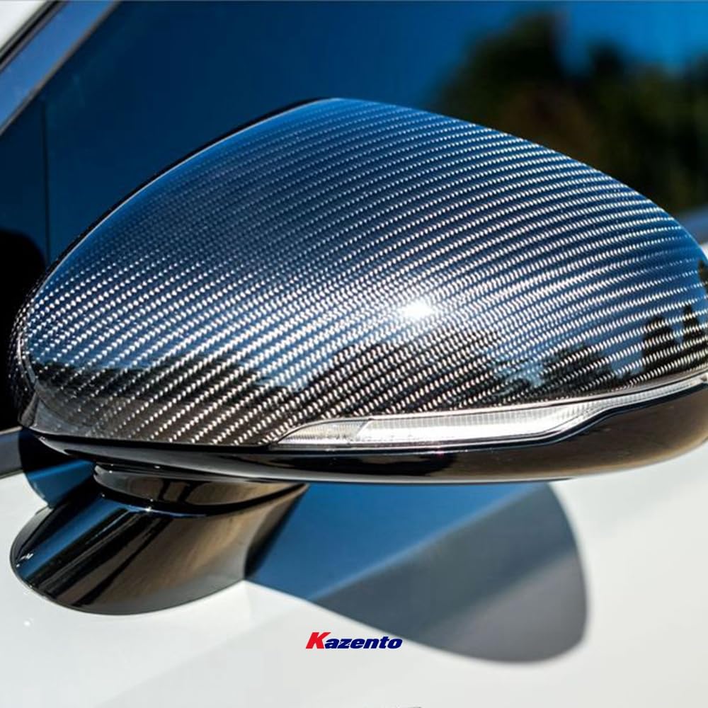 Kazento For Stinger For Kia Side Mirror Cover (Stick On) Rearview Mirror Guard Covers Carbon Fiber