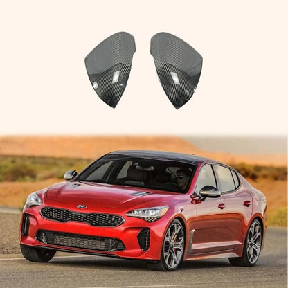 Kazento For Stinger For Kia Side Mirror Cover (Stick On) Rearview Mirror Guard Covers Carbon Fiber