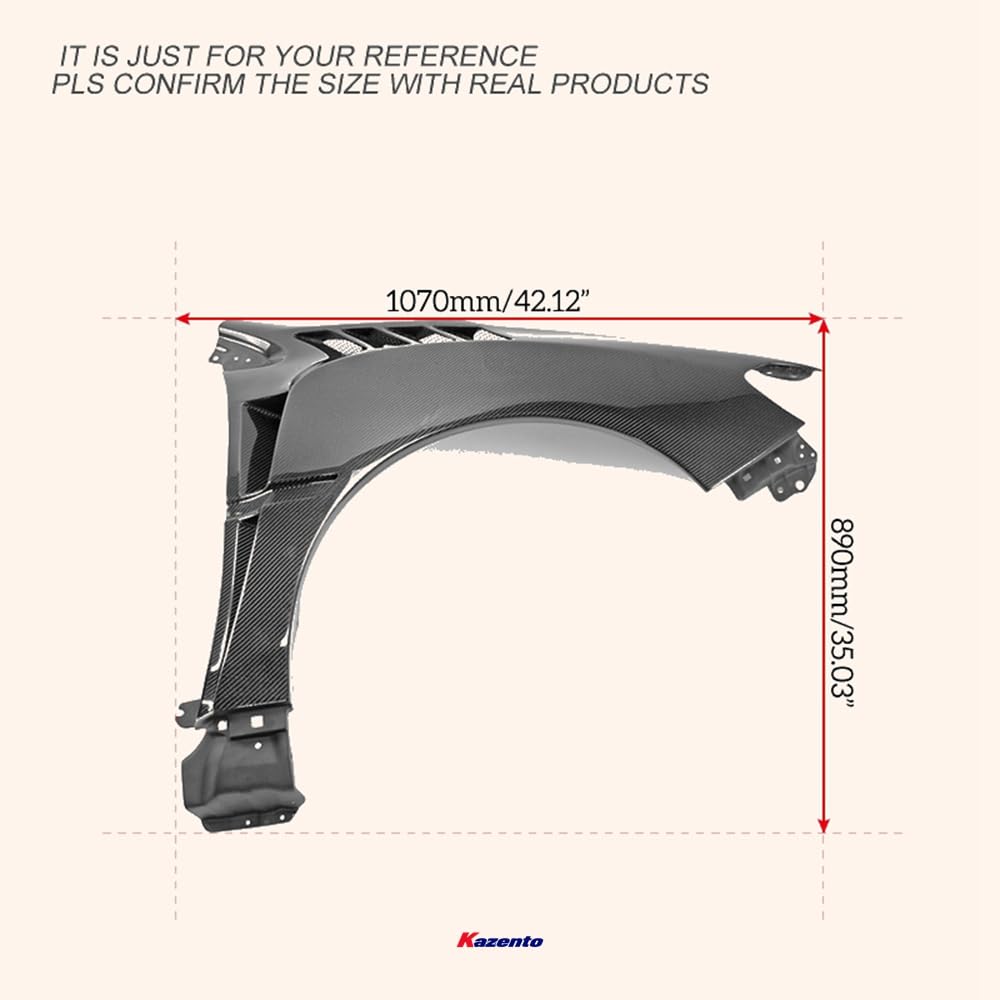 Kazento For Subaru 14-18 Impreza Wrx Vab Vaf Levorg Vmg/Vm4 Sti Dam Style Front Over Fender +8Mm Carbon Fiber