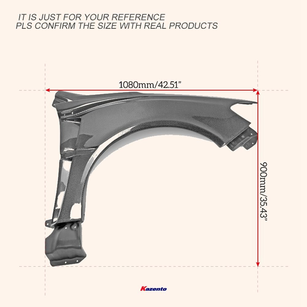 Kazento For Subaru 14-18 Impreza Wrx Vab Vaf Vrs Arising Ii Front Fender 2Pcs Carbon Fiber Kazento Carbon Parts 车身侧板 VAB-FF-VRSA1-CF