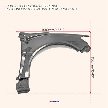 Kazento For Subaru 14-18 Impreza Wrx Vab Vaf Vrs Arising Ii Front Fender 2Pcs Carbon Fiber