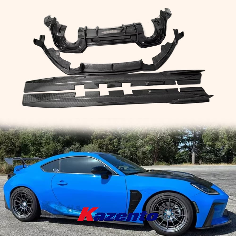 Kazento For Subaru (BRZ Only) 2022+ AD Style Carbon Front Lip Side Skirts Rear Lip 4pcs Kazento Carbon Parts 车身侧板 BRZ22-AERO-AR-CF