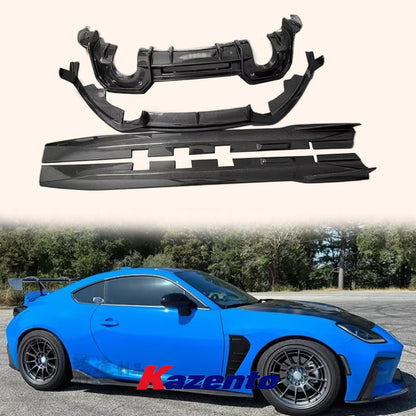 Kazento For Subaru (BRZ Only) 2022+ AD Style Carbon Front Lip Side Skirts Rear Lip 4pcs Kazento Carbon Parts 车身侧板 BRZ22-AERO-AR-CF