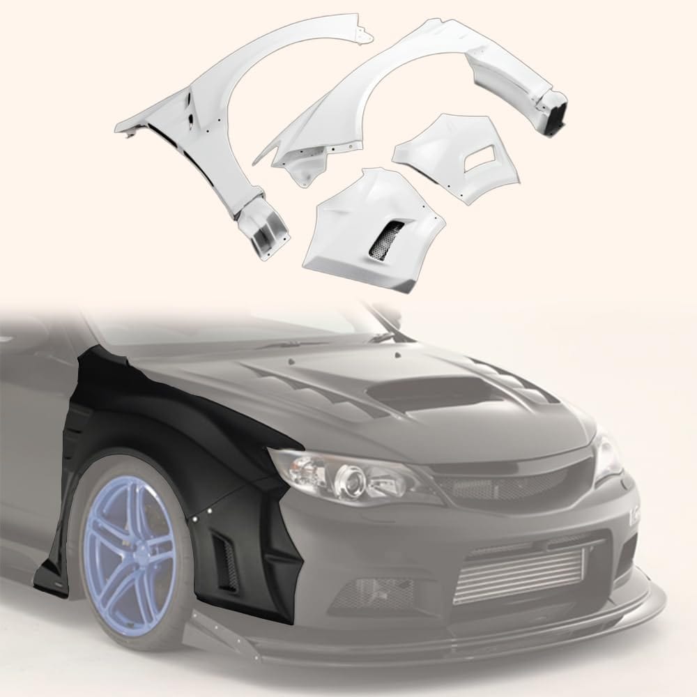 Kazento For Subaru Grb Gvb Vrs Style Wide Body Version Front Fender Set (4 Pcs) Fiber Glass