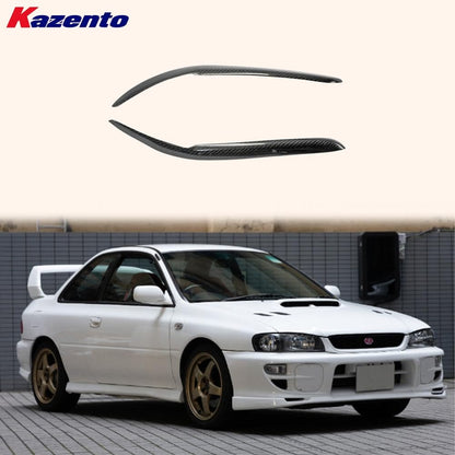 Kazento For Subaru Impreza GC GF Sedan WRX STI 1998-00 Carbon Headlight Eyelid Eyebrow