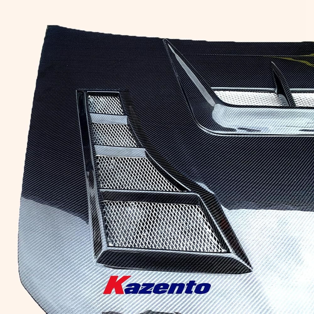 Kazento For SUBARU WRX STI 2006 2007 KZ Style Carbon Fiber Vented Cooling Hood Bonnet