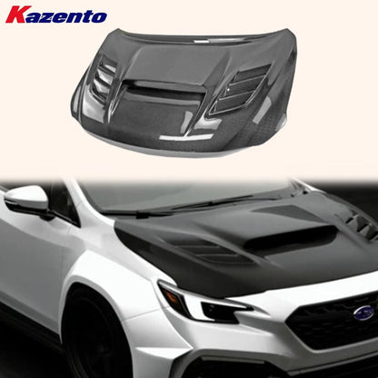 Kazento For Subaru WRX STI S4 VB 2021-24 Carbon Fiber Vented Cooling Front Hood Bonnet Kazento Carbon Parts 车身侧板 VB-HOOD-KZ-CF