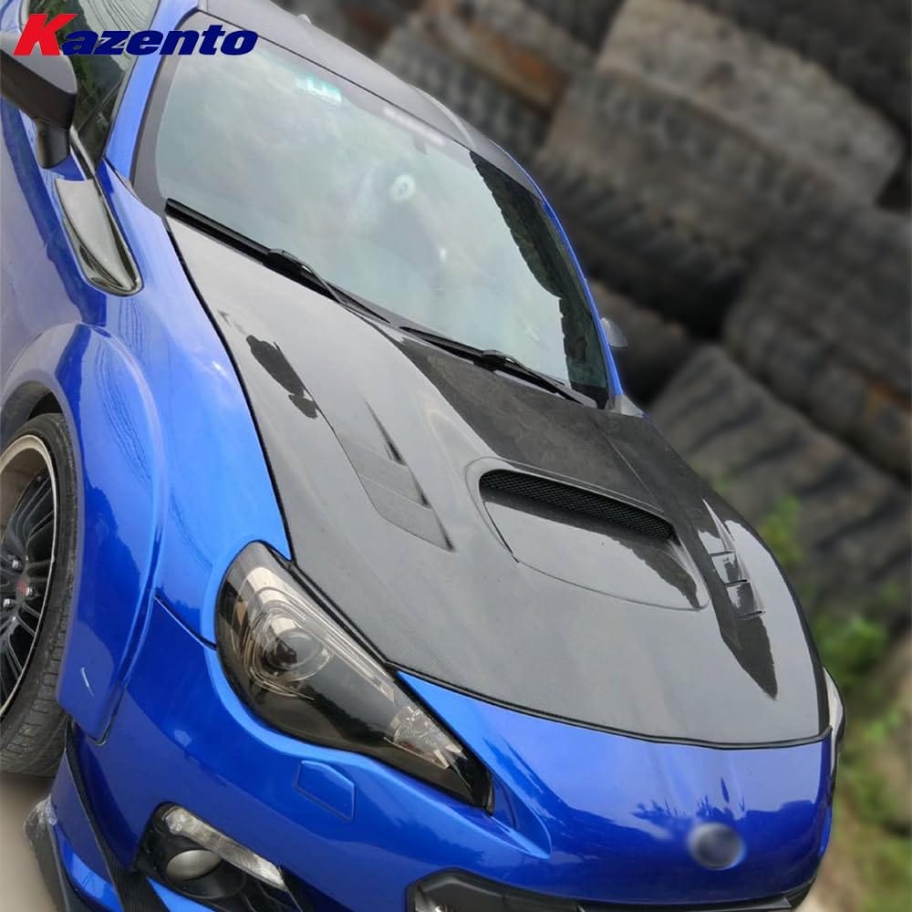 Kazento For Toyota GT86 FT86 BRZ 12-20 Carbon KZ Style Front Vented Cooling Hood Bonnet Kazento Carbon Parts 车身侧板 GT86-HOOD-KZ-CF