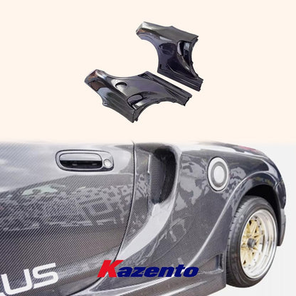 Kazento For Toyota MR2 MRS 2000-05 SPY Style Carbon Fiber Rear Wider Fenders  Pair