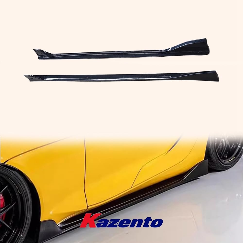 Kazento For TOYOTA Supra A90 2019-2022 Carbon Fiber KZ Style Door Side Skirts Aero Kits Kazento Carbon Parts 车身侧板 A90-SS-AIM-CF