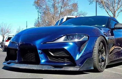 Kazento For TOYOTA Supra A90 2019-2022 Carbon Fiber KZ Style Front Bumper Bottom Lip Kazento Carbon Parts 车身侧板 A90-FL-AIM-CF