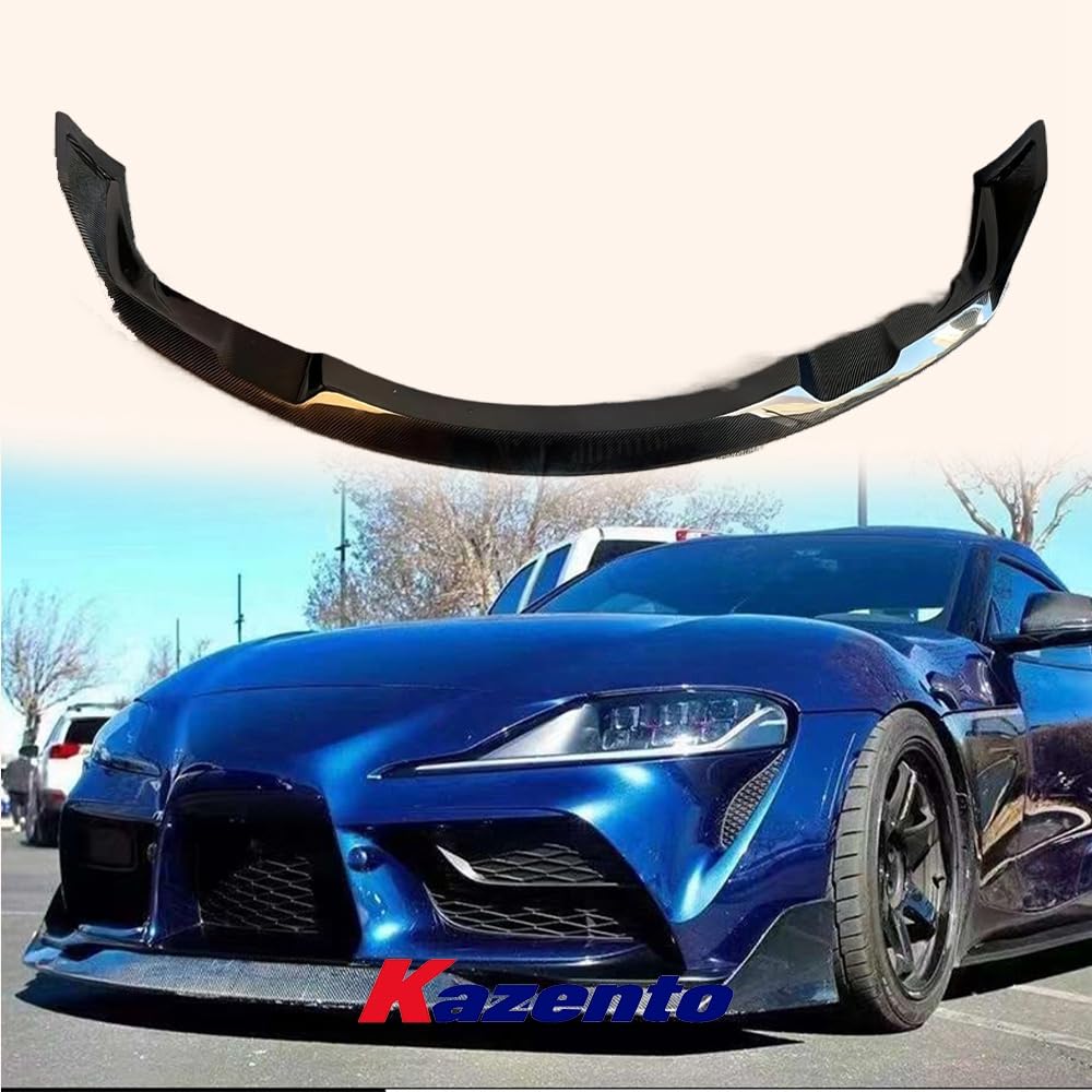 Kazento For TOYOTA Supra A90 2019-2022 Carbon Fiber KZ Style Front Bumper Bottom Lip Kazento Carbon Parts 车身侧板 A90-FL-AIM-CF