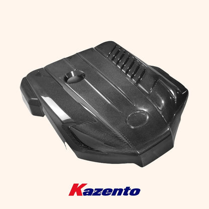 Kazento For TOYOTA Supra A90 2019-2022 Carbon Fiber KZ Style Hood Bonnet Engine Trim Cover Plate Kazento Carbon Parts 车身侧板 A90-ENG-OE-CF