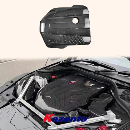 Kazento For TOYOTA Supra A90 2019-2022 Carbon Fiber KZ Style Hood Bonnet Engine Trim Cover Plate