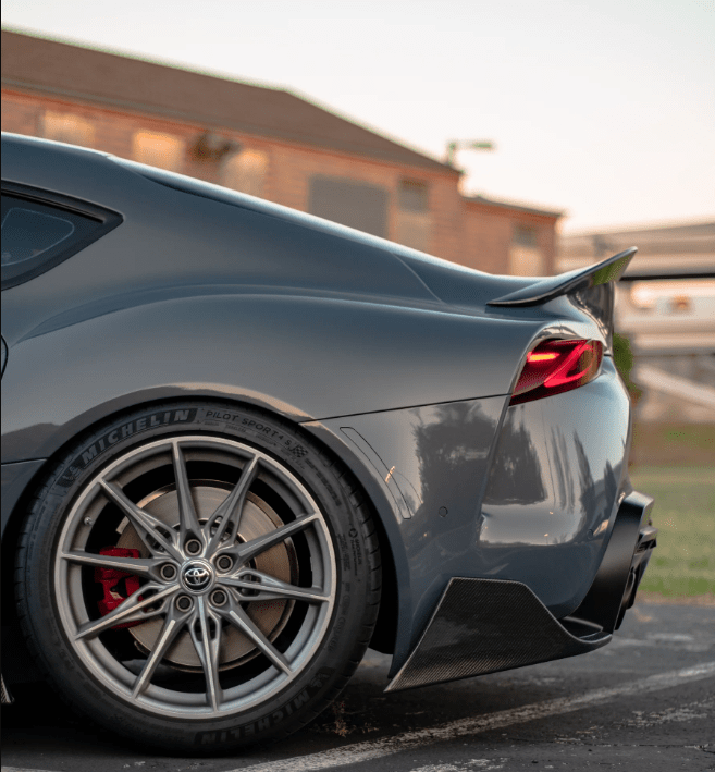 Kazento For TOYOTA Supra A90 2019-2022 Carbon Fiber KZ Style Rear Bumper Spat Splitter